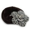 Black Tone Diamante 'Flower' Pony Tail Black Hair Scrunchie -
