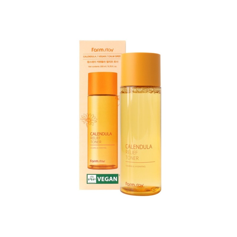 Farmstay Calendula Relief Toner 200ml / 팜스테이 카렌듈라 릴리프 토너