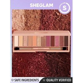 SHEGLAM 12-Color Matte Eyeshadow Palette Satin Metallic Pearlescent Soft Smooth High Pigment Eye Shadow Makeup with Brush - Berry