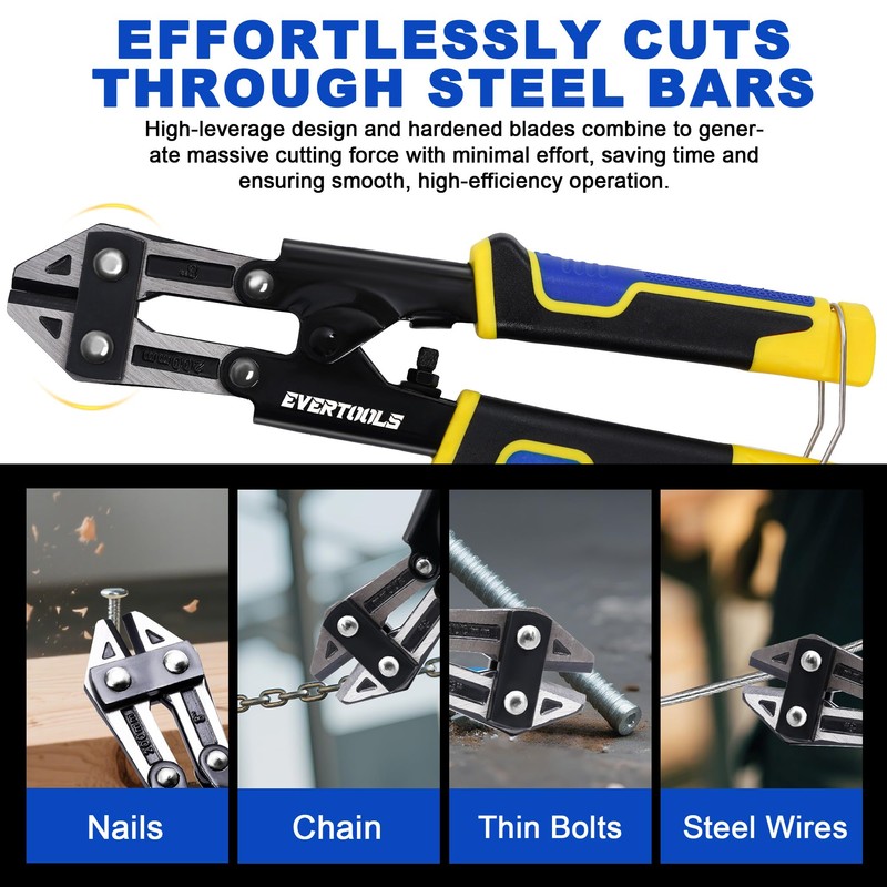 Evertools Mini Bolt Cutter, 8 inch Cr-V Steel Wire Cutter