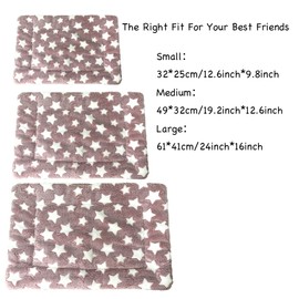 iMaylex Soft Pad Dog Bed Mat, Thicken Warm, Star Pattern, Reversible, Fluffy Pet Dog Sleeping Mattress, Cameo Brown, Small