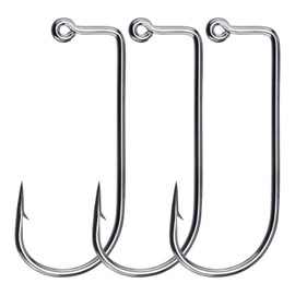 Dr.Fish 100 Pack 90 Degree Aberdeen Jig Hooks, Round Bend, Freshwater & Saltwater Fishing Crappie Panfish Swimbait Jig Hook Mold Making Supplies #4