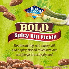 Blue Diamond Almonds Spicy Dill Pickle Flavored Snack Nuts, 6 Oz Resealable Can (Pack of 1)