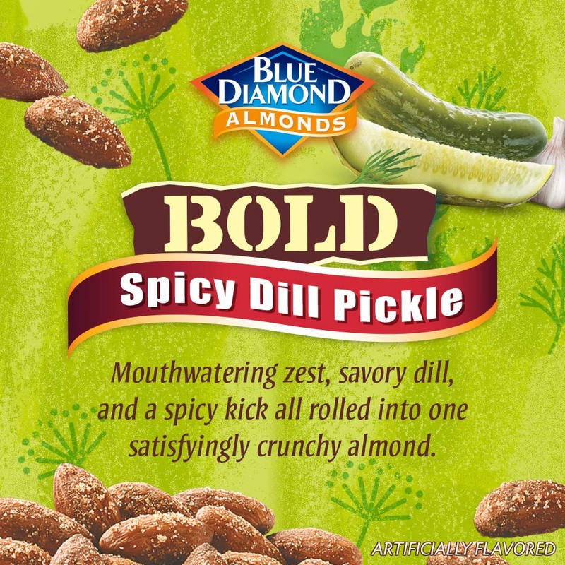 Blue Diamond Almonds Spicy Dill Pickle Flavored Snack Nuts, 6