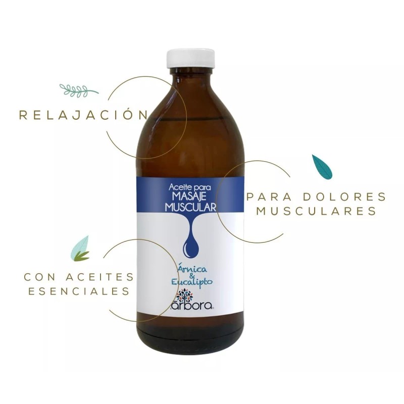 Arbora Aceite Masaje Muscular Con Árnica Y Aceites Esenciales 500ml