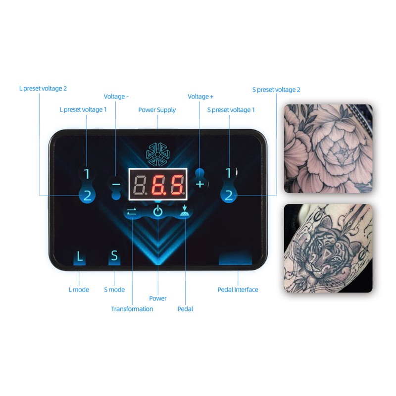 Tattoo Machine Kit Red Motor Pen LED 2 Channel Output
