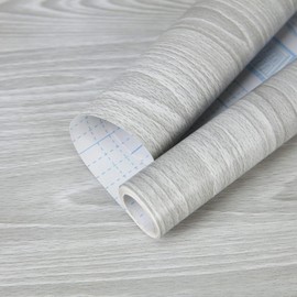 practicalWs Grey Wood Wallpaper 17.7''×590.5'', Gray Contact Paper Peel and Stick Modern Shelf Liner Covering Vinyl Wrap for Cabinets Furniture