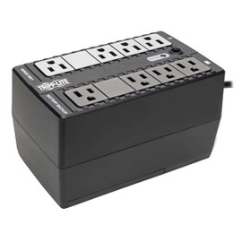 Tripp Lite 500VA Mini UPS Battery Backup Surge Protector, 8 Outlets, Uninterruptible Power Supply, Small UPS for Home & Office, TV & Computer UPS, 3-Year Warranty & $100,000 Insurance (BC500)