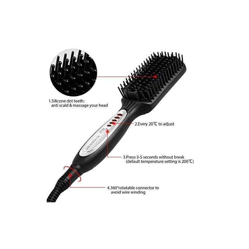 Cepillo Alaciador Profesional Liccio Con Iones Y Turmalina BioAura Negro