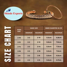 SHINDE EXPORTS pure copper kada bracelets for men and women, M, Copper, no gemstone