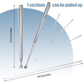 Coehaopike Telescoping Magnetic Grabbers Magnetic Pick-Up Tool with Pocket Clip Telescopic Retrieving Magnet for Screws Nuts Pins (4PCS)