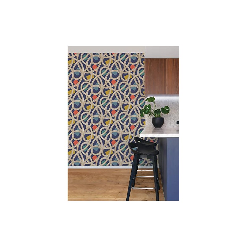 Calix Indigo Twisted Geo Wallpaper