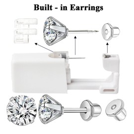 4 Pack Ear Piercing Kit - Disposable Ear Piercing Gun Cartilage Piercing Tools At Home Self Ear Piercer Kit with Earrings Stud 3mm 4mm (S275-4mm-4)