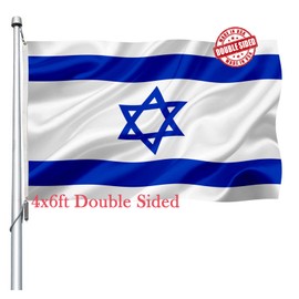 Israel Israeli Flag 4x6 Outdoor Double Sided- Heavy Duty Israeli National Country Flags of Israel with 2 Brass Grommets 4 Rows Stitched