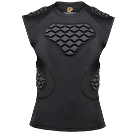 DGXINJUN Men's Football Rib Protector Chest Padded Shirt Vest for Aldult Football Rugby Softball T Ball Heart Sternum Guard