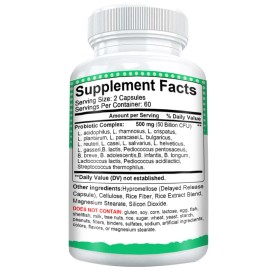 50 Billion Probiotics CFU Potency Gut Health Women Men 30/60/120 Capsules