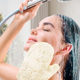 VARKAGE Pack of 2 Body Exfoliating Gloves, Sisal Exfoliating Gloves, Massage Glove, Body Cleansing for All Skin Types, Ideal for Use with Self-Tanners and Body Care Products