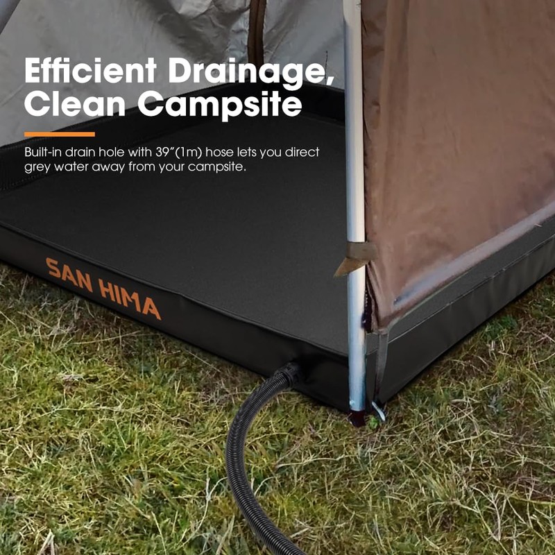 SAN HIMA Portable Shower Pan 41"x41" - Foldable Camping Shower