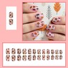 Thanksgiving Press on Nails Short Fall Fake Nails Nude Pink