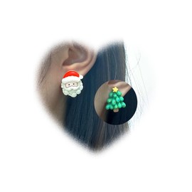 W WEILIRIAN Christmas Santa Claus Earrings Christmas Tree Earrings Santa Studs Earrings Cute Festival Earrings Asymmetrical Earrings Jewelry for Women and Teen Girls Christmas Gifts (Style A)