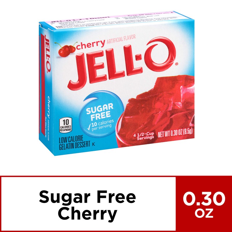 Jell-O Sugar Free Black Cherry Low Calorie Gelatin Dessert 1