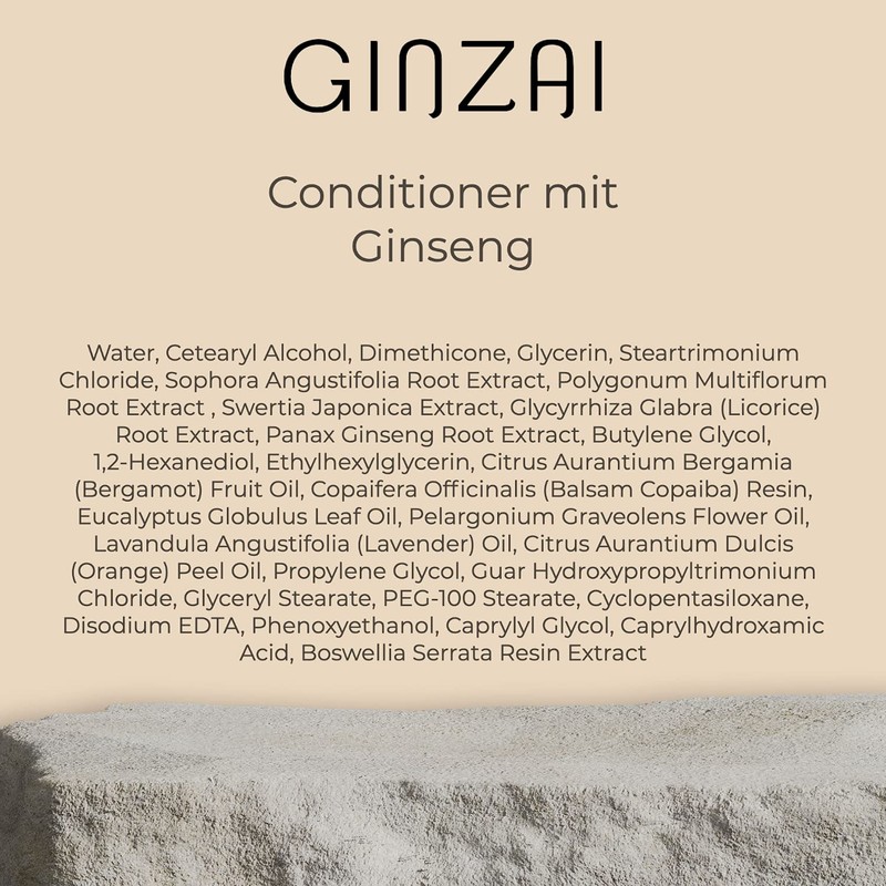 GINZAI Conditioner 300 ml with Ginseng, vegan, against dry and