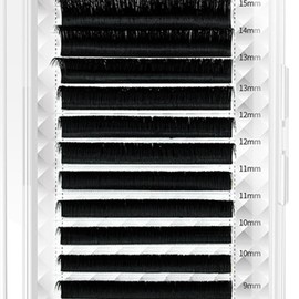 Auto Fan Falsche Wimpern Schwarz Volumen Falsche Wimpern für Wimpernverlängerung 12 Reihen Nanometer PBT Junior Intermediate Advanced Wimpern Kosmetikerin Schönheitssalon