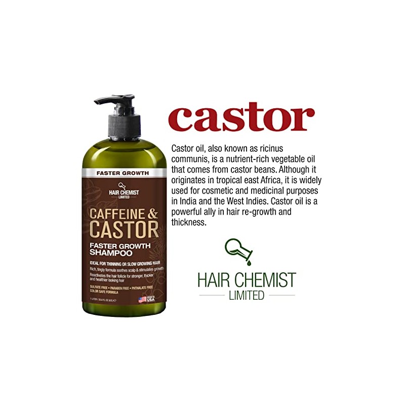 Hair Chemist Champú de crecimiento más rápido con cafeína y