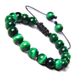 Peysaitr Tiger Eye Bracelet,Adjustable Crystal Bracelet,Natural Healing Bracelets,Amethyst Gemstone Bead Bracelet,Gemstone Stone Bracelet,Crystal Bracelet for Womens Bracelet, Mens Bracelet