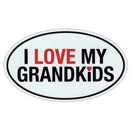 Oval Magnet - I Love My Grandkids - Grandchildren, Grand Kids - 6" x 3.5"