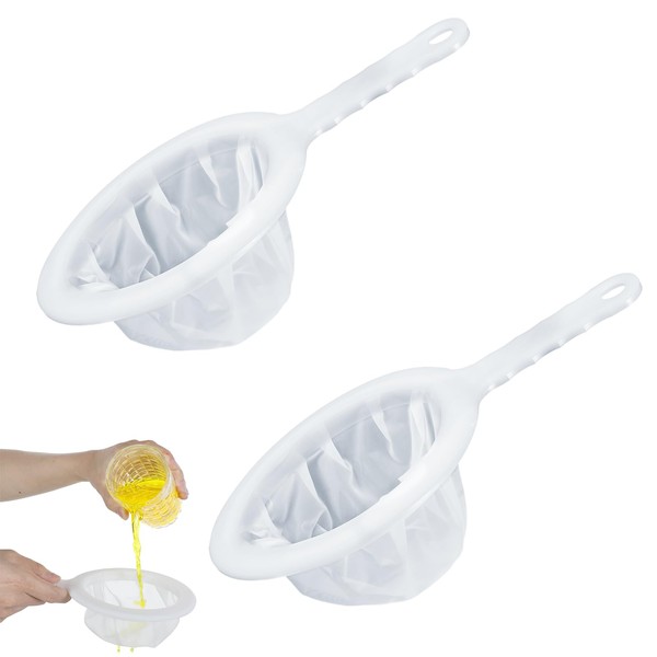 Giantree 2Pcs Mesh Strainer, Fine Nylon Mesh Strainer, Plastic Strainer