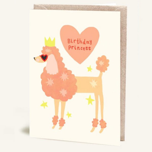 Jolly Awesome Birthday Princess Poodle Card
