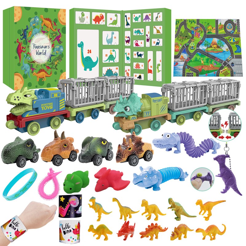 Dinosaur Calendar Plastic Green Safe Christmas Dinosaur Calendar for Toy