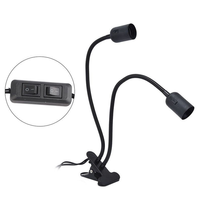 Table Lamp Holder E27/E26 Black Double Headed 360 Degree Adjustable