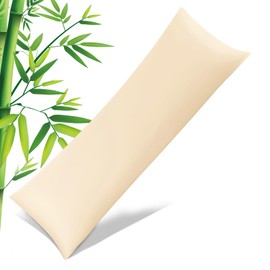 Body Pillowcase with Zipper Cooling Viscose from Bamboo Zippered Pillowcases, Cool & Breathable Body Pillow Cover for Hot Sleepers and Night Sweats, 20" x 54"