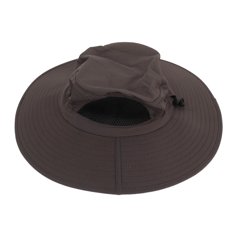 Sun Hat Nylon Dark Gray UV Protection Breathable Adjustable Wide