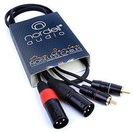 2 x XLR to RCA Phono Lead Cable 1.5m 5ft