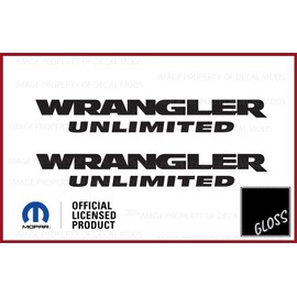 Decal Mods Fender Wrangler Unlimited Small Side Logo Graphic fits Jeep Wrangler JK (2007-2018) (Set of 2) Black Gloss | SJ3Y4