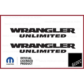 Decal Mods Fender Wrangler Unlimited Small Side Logo Graphic fits Jeep Wrangler JK (2007-2018) (Set of 2) Black Gloss | SJ3Y4