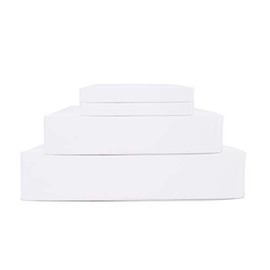 100% Cotton Percale Sheets King Size, White, Deep Pocket, 4 Piece - 1 Flat, 1 Deep Pocket Fitted Sheet and 2 Pillowcases, Crisp and Strong Bed Linen