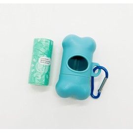 Kbeltah Dog Poo Bags - 15 Counts Dog Poop Bags Rolls with Blue Dispenser, Unscented Poo Bags for Dog, Extra Thick Strong Leak Proof Dog Waste Bags, Rolls (13 x 9 Inches)