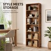6-Tier Wood Bookcase, 63-Inch Tall Bookshelf with Anti-Tip Device, Floor