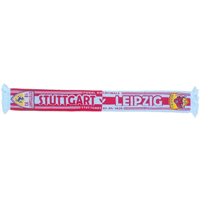 Generisch Stuttgart/Leipzig Pokal Semifinals 2024/2025 Football Scarf, Red, white, black,