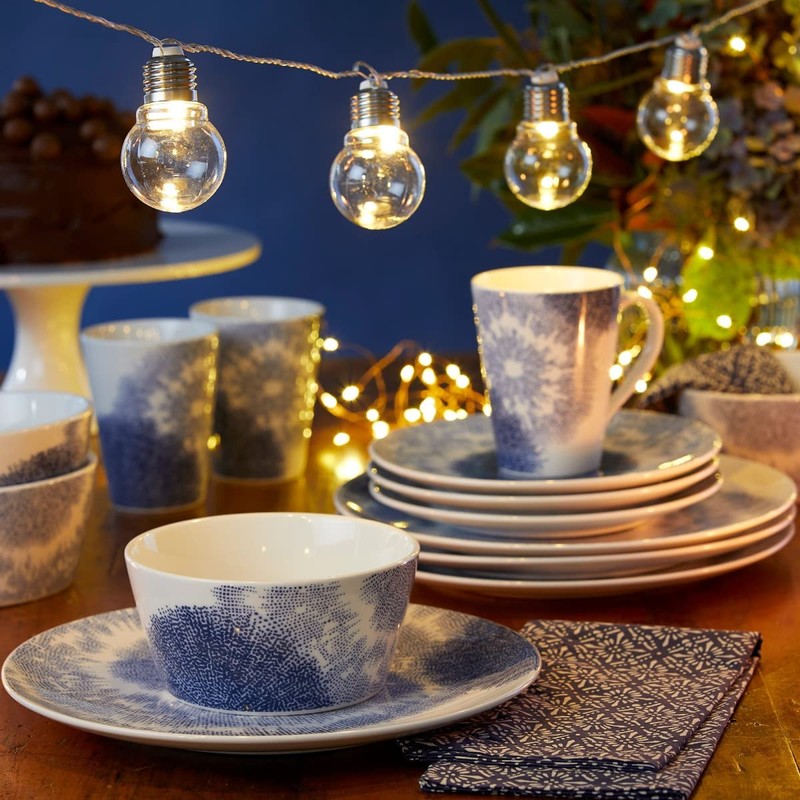 Noritake Aozora 4-Piece Place Dinnerware Setting in Blue/White