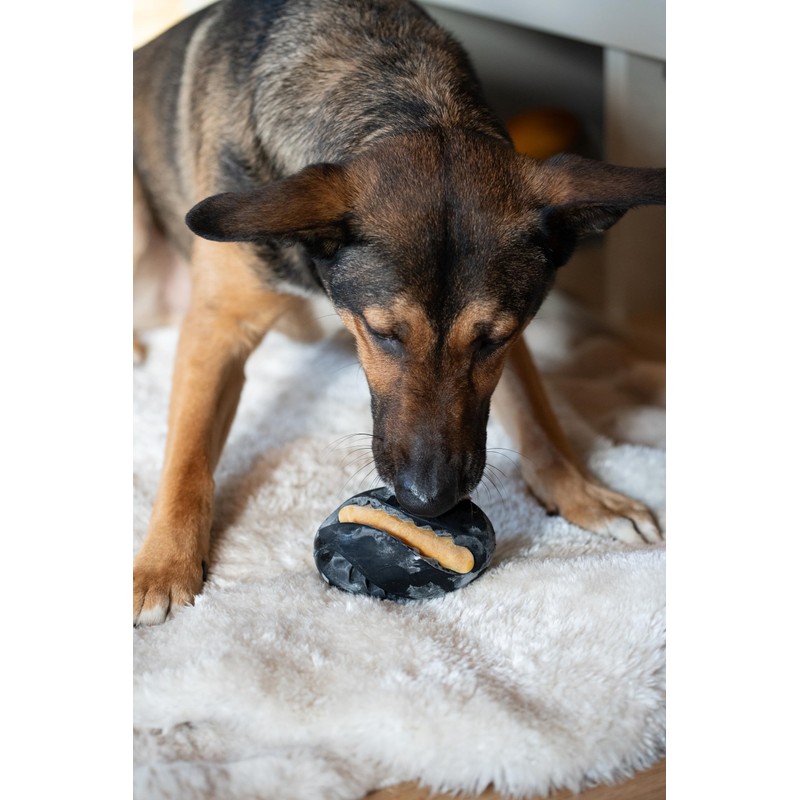 Zeus Chew Chasers Treat Rugby Ball Black 12.5cm