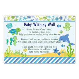 50 Baby Wishing Well Cards Under The Sea