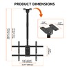 Ceiling TV Mount for 43-86 Inch, Hanging TV Mount Supports