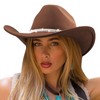 DRESHOW Glitter Cowboy Hat Classic Western Rhinestone Cowgirl Hat Outdoor