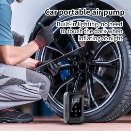 Tire Inflator Portable Air Compressor | Tire Air Compressor | Digital Display Electric Pump for Long-Distance Driving Garage Road Trip Home Camping Vehicle