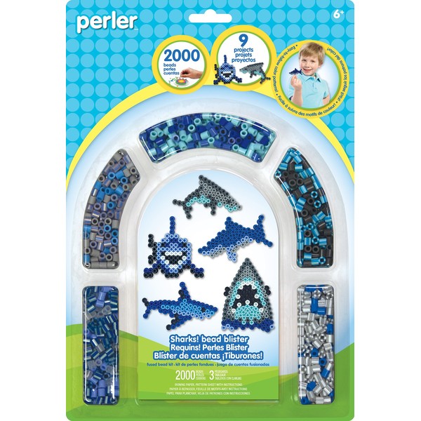 Perler Bead 'Shark' Fuse Bead Activity Kit for Kids Crafts, 2004 pcs